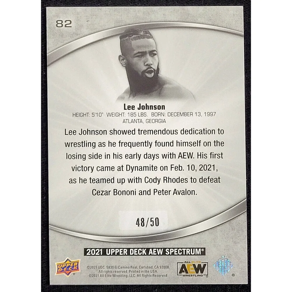 2021 UPPER DECK AEW SPECTRUM‎ LEE JOHNSON RED #D 48/50